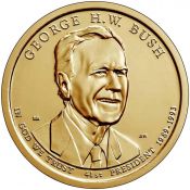 1 доллар - 41-й президент Джордж Герберт Уокер Буш, США, 2020 год