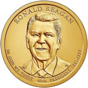 1 доллар - 40-й Президент - Рональд Рейган, США, 2016 год