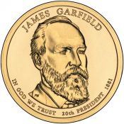 1 доллар - 20-й Президент - Джеймс Гарфилд, США, 2011 год
