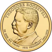 1 доллар - 26-й Президент - Теодор Рузвельт, США, 2013 год