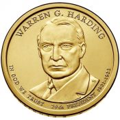 1 доллар - 29-й Президент - Уоррен Хардинг, США, 2014 год