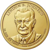 1 доллар - 36-й Президент - Линдон Джонсон, США, 2015 год