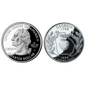 25 центов - Штат № 4 Джорджия, США, 1999 год