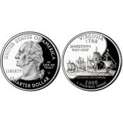 25 центов - Штат № 10 Вирджиния, США, 2000 год