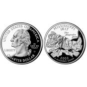 25 центов - Штат № 20 Миссисипи, США, 2002 год