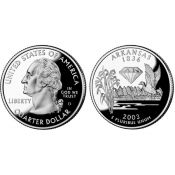 25 центов - Штат № 25 Арканзас, США, 2003 год