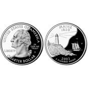 25 центов - Штат № 23 Мэн, США, 2003 год