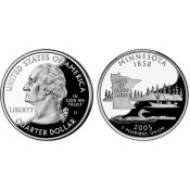25 центов - Штат № 32 Миннесота, США, 2005 год