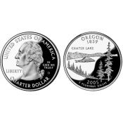 25 центов - Штат № 33 Орегон, США, 2005 год