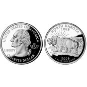 25 центов - Штат № 39 Северная Дакота, США, 2006 год
