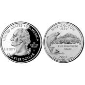 25 центов - Штат № 42 Вашингтон, США, 2007 год