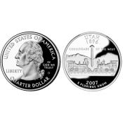 25 центов - Штат № 45 Юта, США, 2007 год