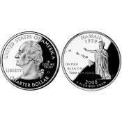 25 центов - Штат № 50 Гавайи, США, 2008 год