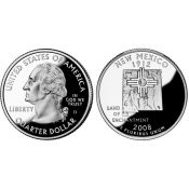 25 центов - Штат № 47 Нью-Мексико, США, 2008 год