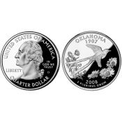 25 центов - Штат № 46 Оклахома, США, 2008 год