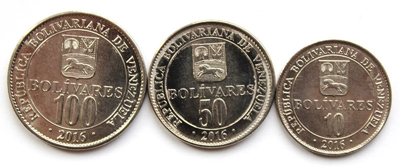 Набор монет - Венесуэла, 2016 год, UNC, (3 монеты)