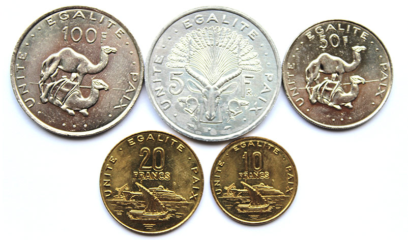 Набор монет - Джибути, 1991-2013 гг ( 5 монет )