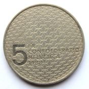 5 франков - Олимпийские игры - голубь и кольца, Швейцария, 1988 год