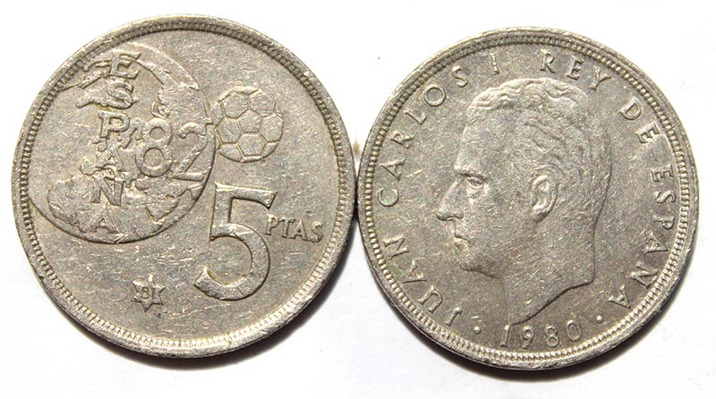 5 песет - Испания, 1980 год