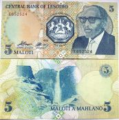 Банкнота 5 малоти - Лесото, 1989 год, UNC