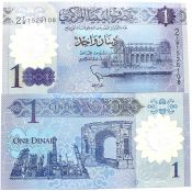 Банкнота 1 динар - Ливия, 2019 год, UNC