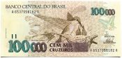 Банкнота 100 000 крузейро  - Бразилия, 1992 год, UNC