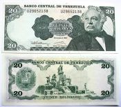 Банкнота 20 боливар - Венесуэла, 1992 год, UNC