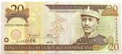Банкнота 20 песо - Доминикана, 2000 год, UNC