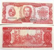 Банкнота 100 песо - Уругвай, 1967 год, UNC
