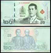 Банкнота 20 бат - Тайланд, 2018 год, UNC