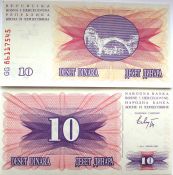Банкнота 10 динар - Босния и Герцеговина, 1992 год