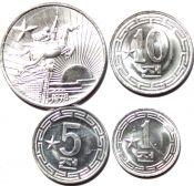 Набор монет - Северная Корея, 1959 -1978 гг. (4 монеты)