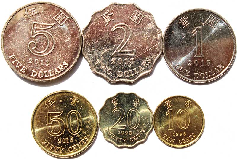 Набор монет - Гонконг, 1997-2015 гг (6 монет)