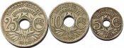 Набор монет - Франция, 1917- 1938 гг, (3 монеты)