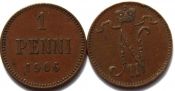 1 пенни - Русская Финляндия, 1906 год