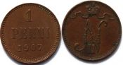 1 пенни - Русская Финляндия, 1907 год