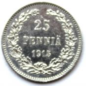 25 пенни - Русская Финляндия, 1915 год, серебро