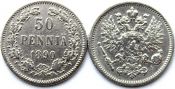 50 пенни - Русская Финляндия, 1890 год, серебро