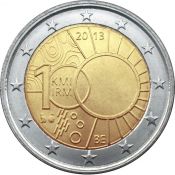 2 евро - 100 лет Королевскому Метеорологическому Институту, Бельгия, 2013 год, UNC