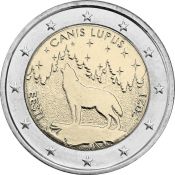 2 евро - Волк, Эстония, 2021 год, UNC