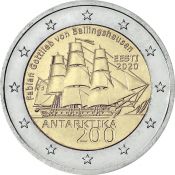 2 евро - 200 лет открытию Антарктиды, Эстония, 2020 год, UNC