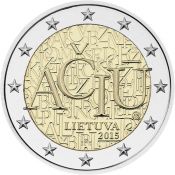 2 евро - Литовский язык, Литва, 2015 год, UNC
