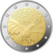 2 евро - 70 лет окончанию Второй Мировой войны, Франция, 2015 год, UNC