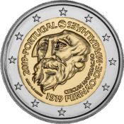 2 евро - 500 лет кругосветному плаванию Магеллана, Португалия, 2019 год, UNC
