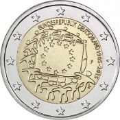 2 евро - 30 лет флагу Европейского союза, 2015 год, UNC