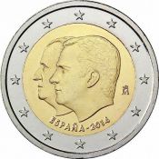2 евро - Король Филипп VI, Испания, 2014 год, UNC