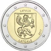 2 евро - Исторические области Латвии - Латгалия, Латвия, 2017 год, UNC