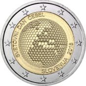 2 евро - Всемирный день пчёл, Словения, 2018 год, UNC
