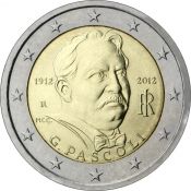 2 евро - 100 лет со дня смерти Джованни Пасколи, Италия, 2012 год, UNC
