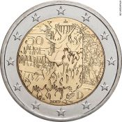 2 евро - 30 лет падению Берлинской стены, Германия, 2019 год, UNC
